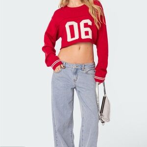 Edikted Light Blue Petite Raelynn Washed Low Rise Jeans